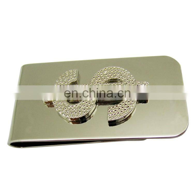 Shenzhen manufacturer custom hinged metal silver slim money clip