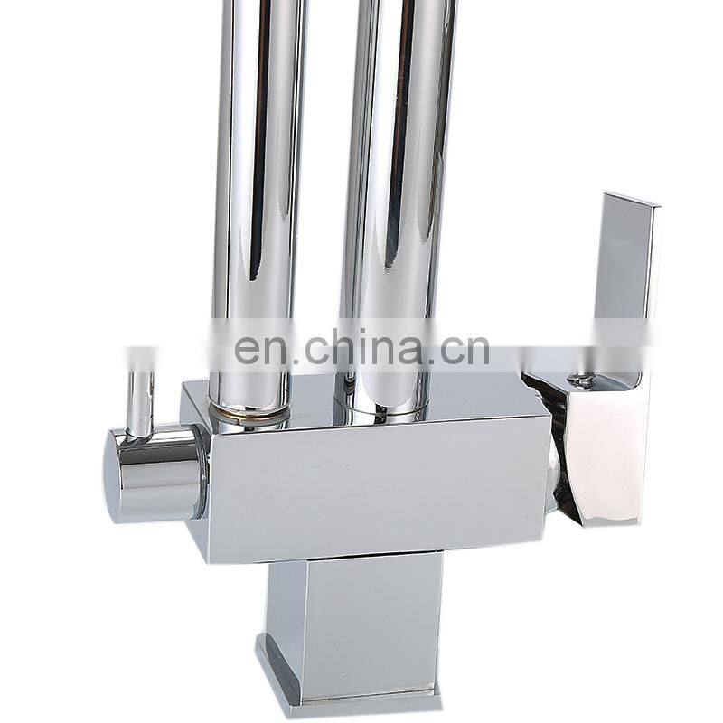 High quality double handed flexible commercial pull up kitchen faucet mixer
