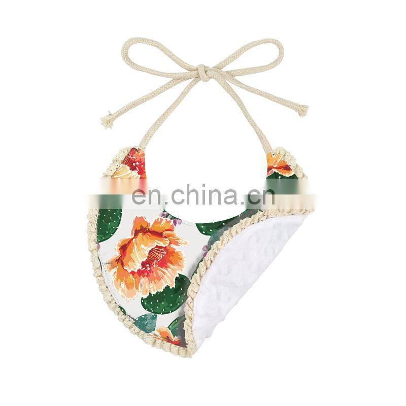 High Quality Cactus Printed Stripe Baby Bib For Feeding Multiple Pattern Comfortable