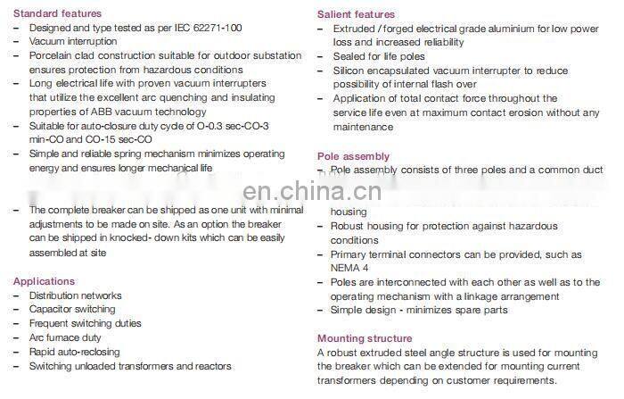 OVB-VBF 40.20.32 ABB Outdoor Vacuum Circuit Breaker ABB OVCB