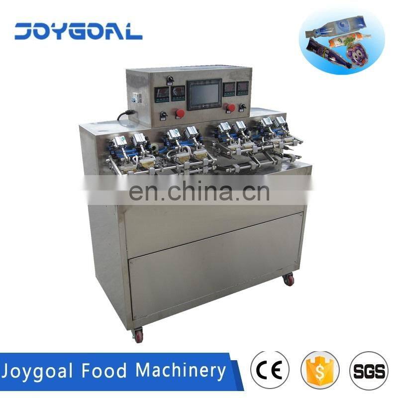 Automatic fruit shape juice pouch filling sealing packing machine