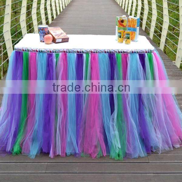 Hot Sale New Customized Tutu Tableware Tulle Table Skirt Party Wedding Decorations Best Price Gift SD103