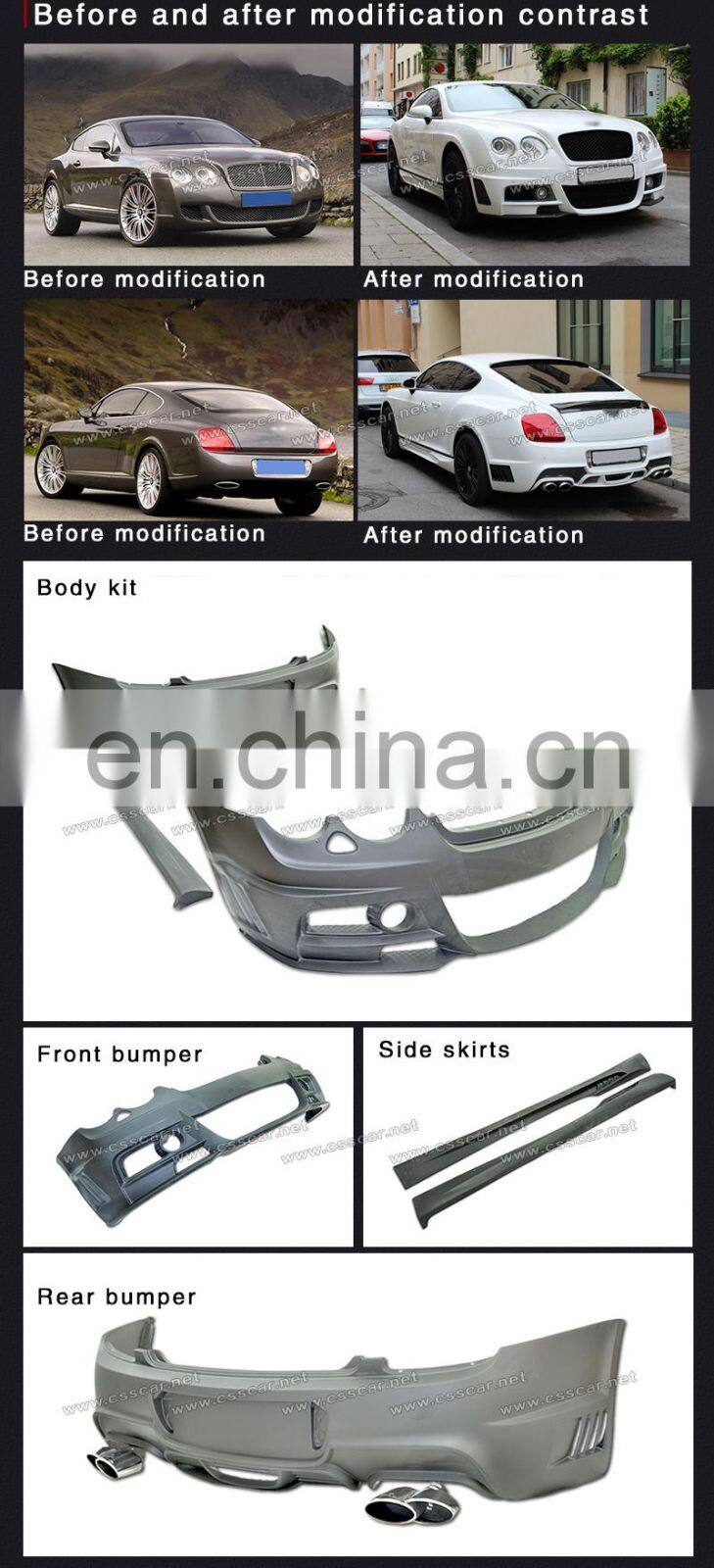 Suitable For 2008-2011 Bentley GT WD Style Fog Lights Exhaust Tips Side Skirts Rear Front Bumper Spoiler Body Kits