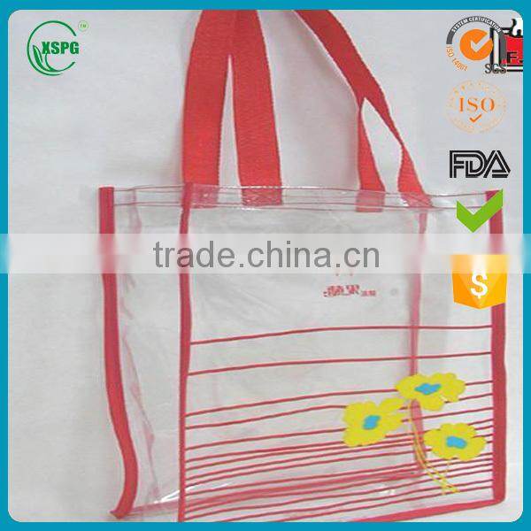 2015 cheap clear pvc packaging tote bag