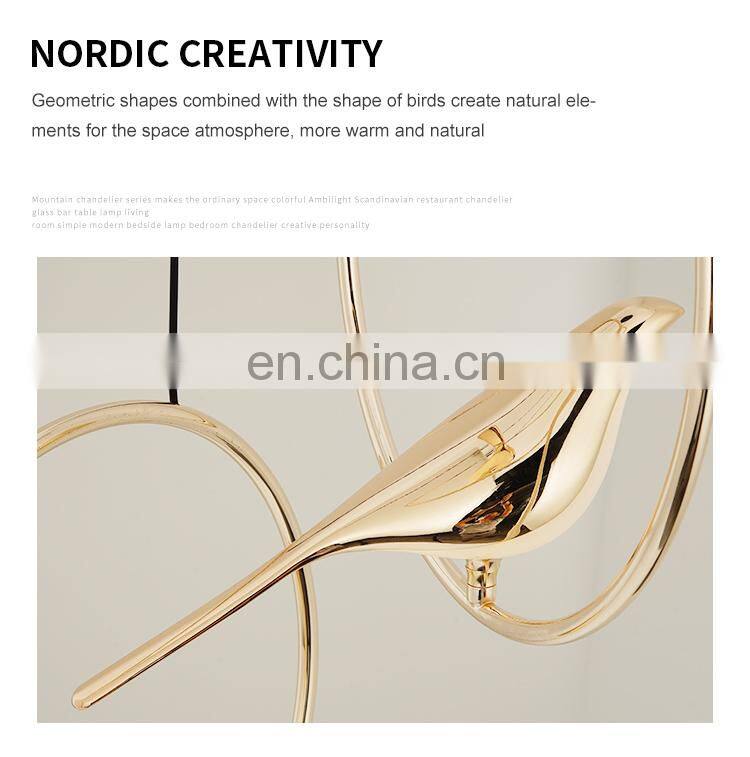 New Product Decoration Indoor Living Room Bedroom Aluminum Acrylic Black Gold Modern LED Pendant Lamp