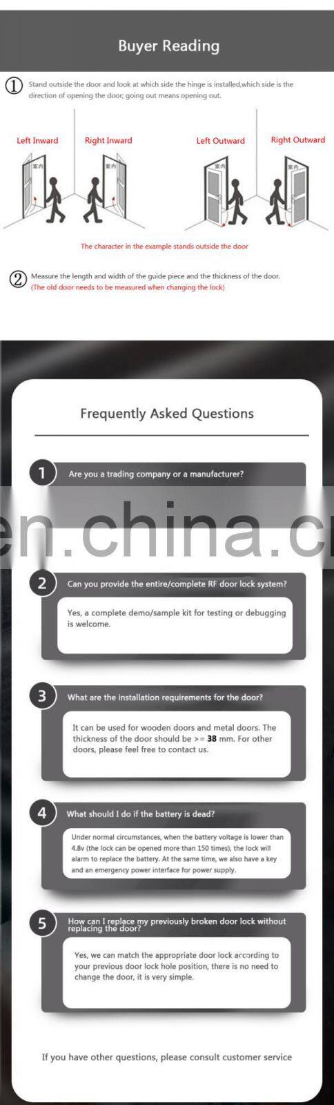 Factory Wholesale Popular Office Keyless Smart Rfid Card System Electronic Key Digital Smart Price Hotel Door Lock Manufacturer