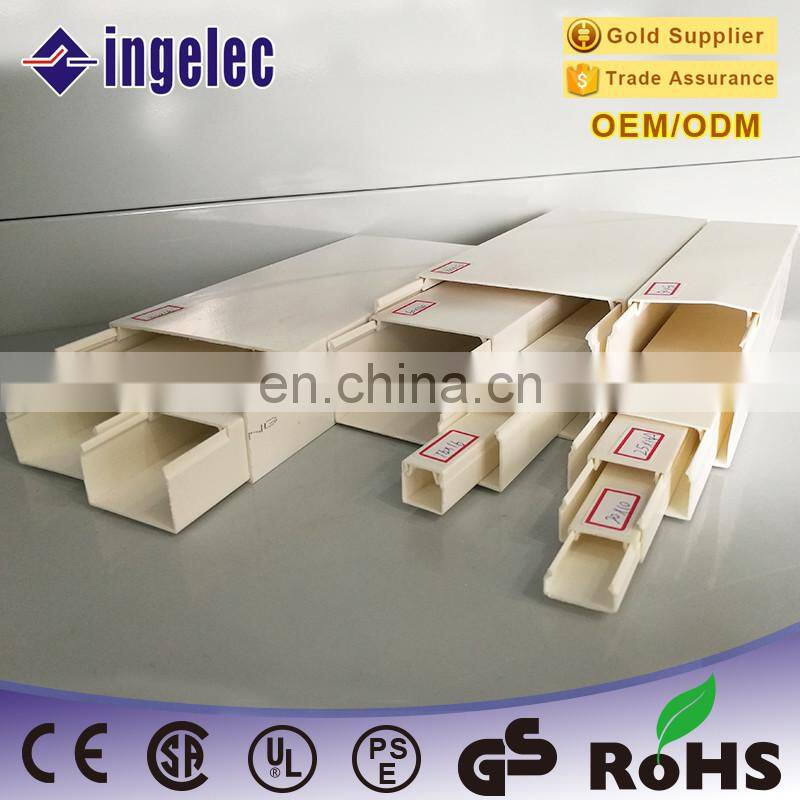 2M 76X16mm White PVC Good Insulation The Round Type Solid Wring Duct, 0.75mm/1.3mm/1.5mm/2.4mmthickness Cable trunking