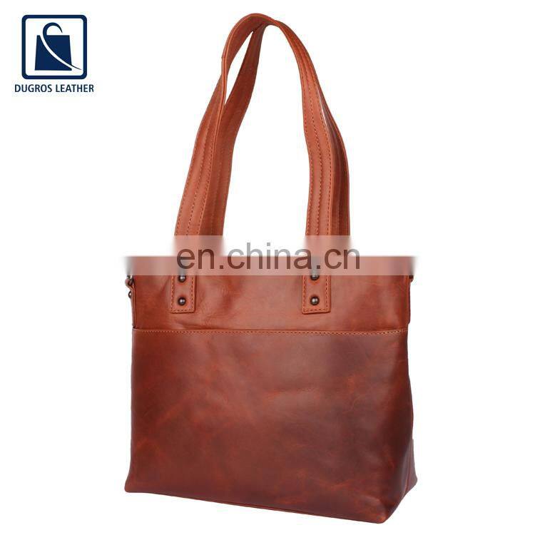 Modern Design Luxury Pattern Stylish Look Wholesale Cotton Sheeting Lining Women Genuine Leather Satchel Bag Manufacturer