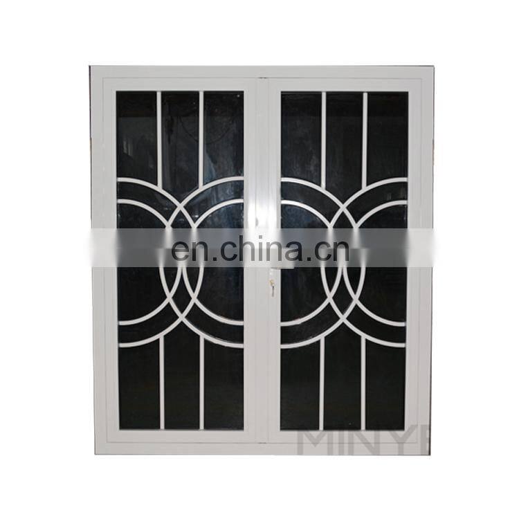 china suppliers aluminum front double door designs with beautiful grills