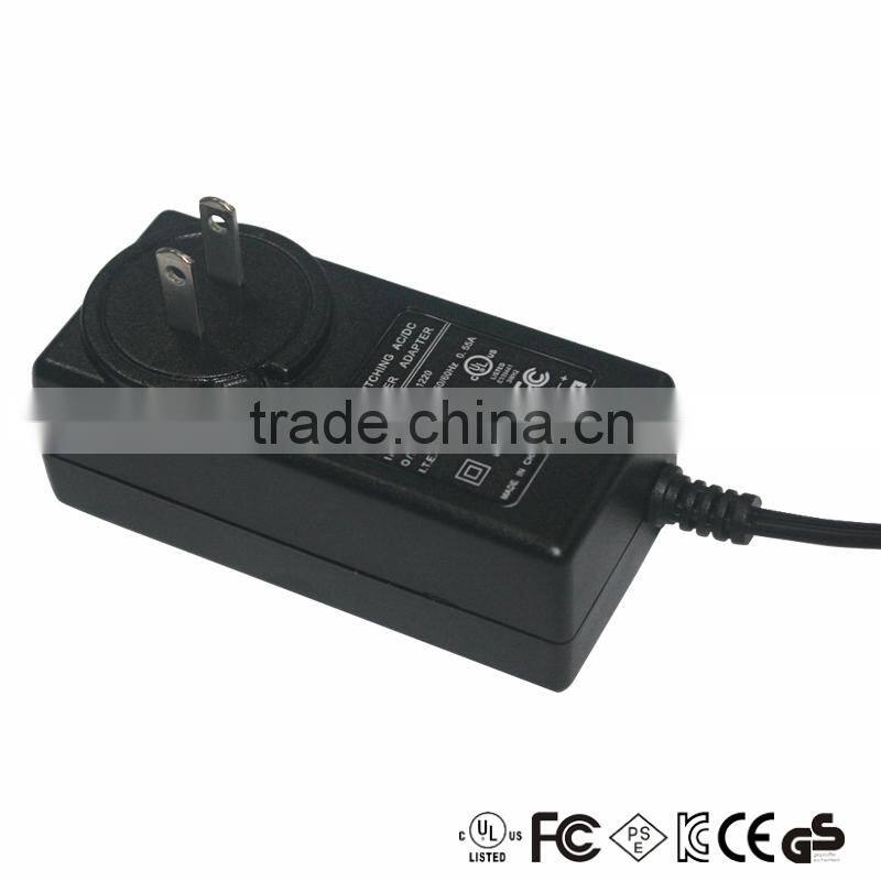 12v 3a DC Output Desktop 36W direct plug-in power adapter