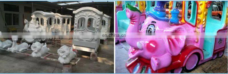 Commercial children amusement park trackless road elephant train on sale