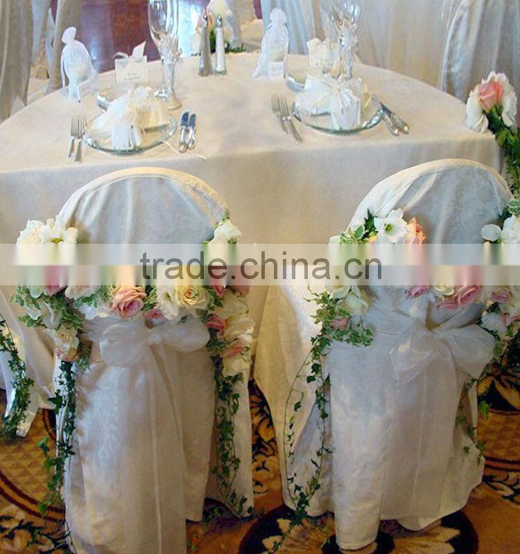 Wholesale white polyester chair cover for decoration