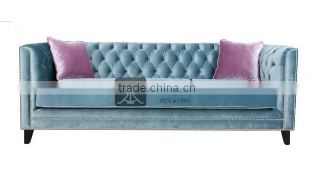 SF-182 Button Tufted Velvet Sofa Designs