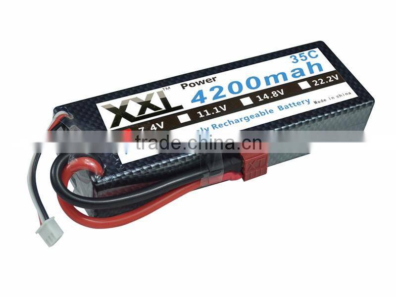 High Power 4200mAh 7.4V 35C Lithium Polymer Battery