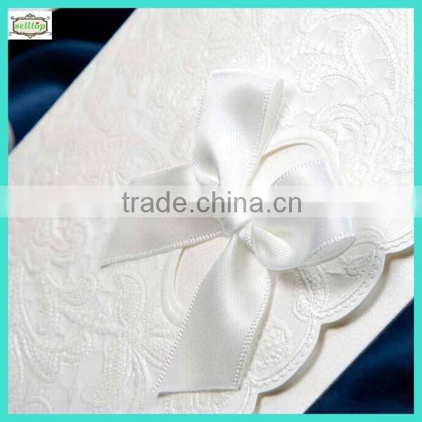 2014 white fancy wedding invitation card