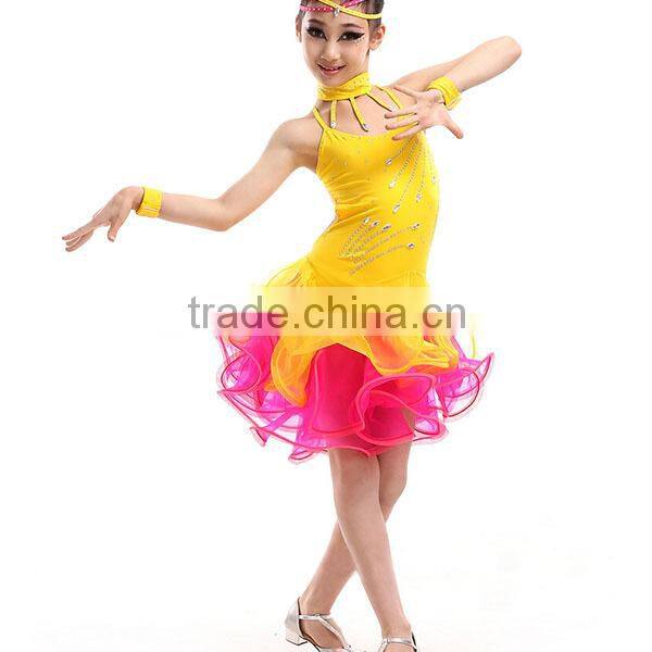 Good Luxury kids professional american competition latin dance costume latin dance cha cha cha dress