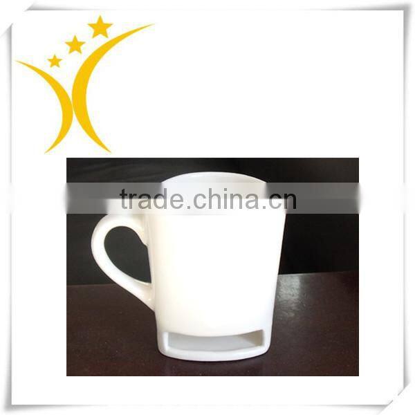 Ceramic cup cookies, ceramic coffee mug with biscuit holder