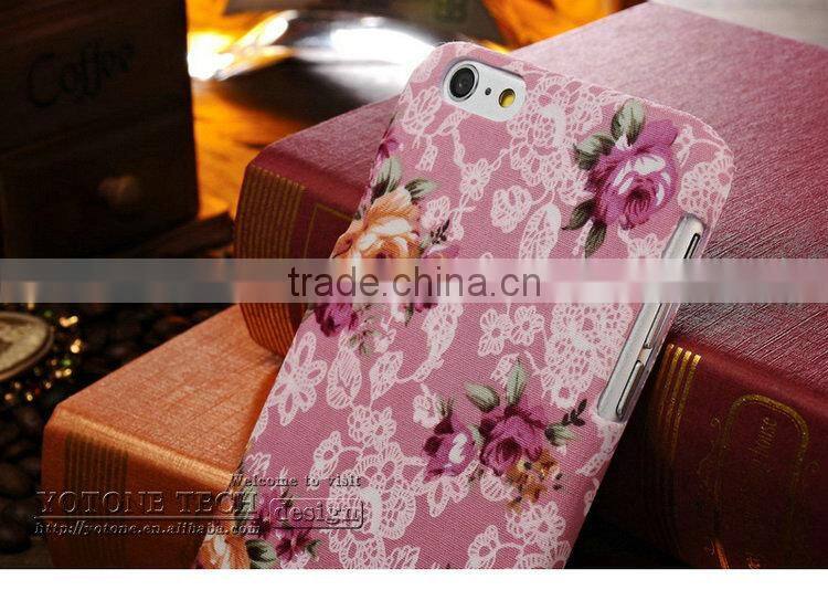 Rose flower polyester skin european style colorful minion case for Iphone 6 4.7 5.5 inch