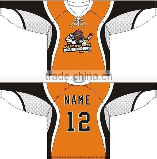 team High Quality Sublimation Ice Hockey Jersey and tops and pants 100% polyester hockey jersey