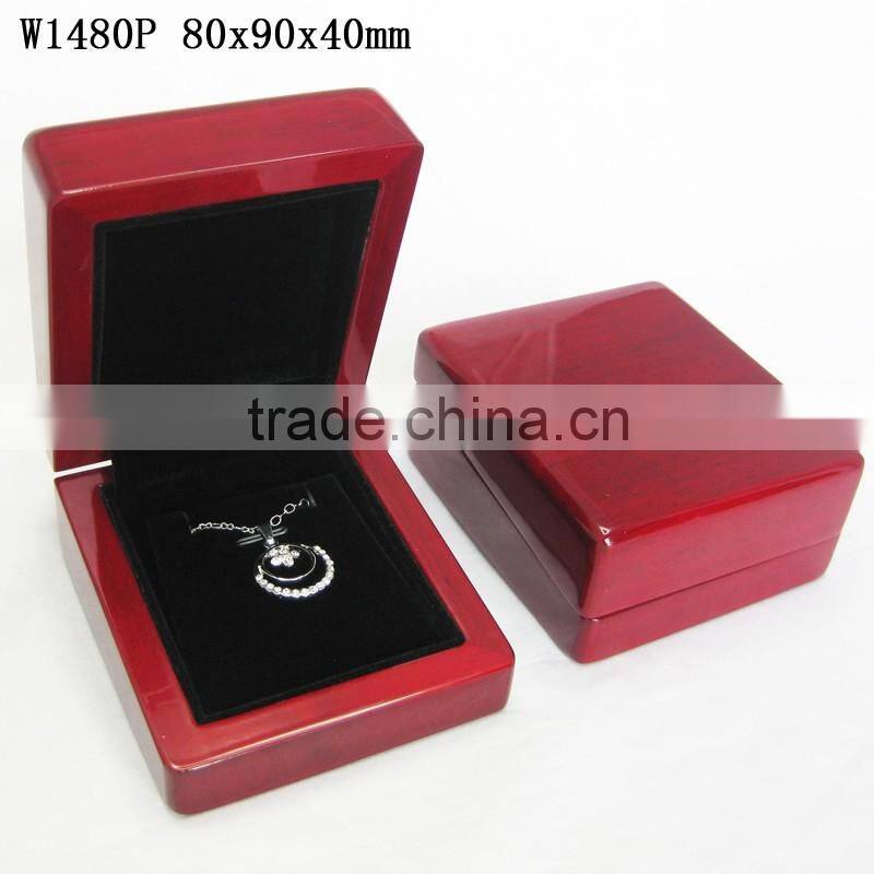 W1480P Whosale Pendant Jewelry Wooden Box High Glossy With Velvet lined
