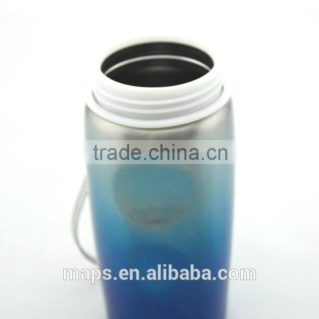 stainless steel single wall bottle with removable hand-straps