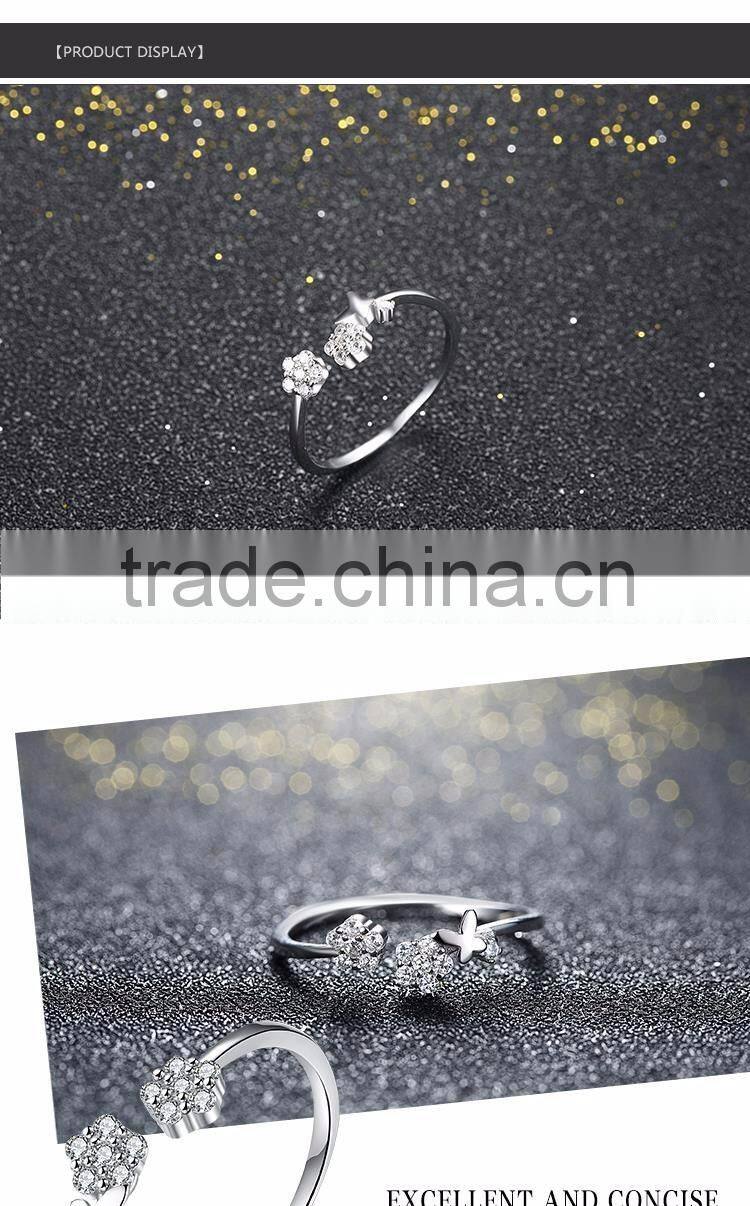 Simple sterling silver open rings for women