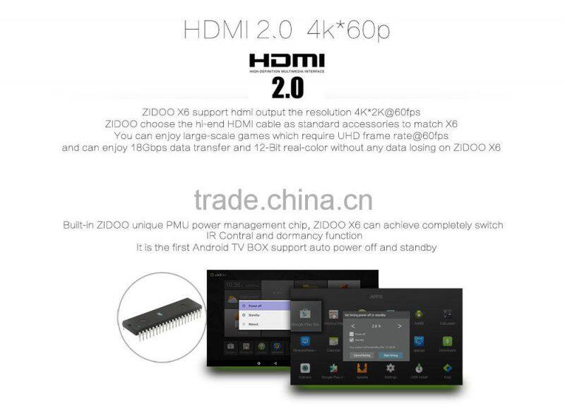 Alibaba wholesale Origianl Zidoo x6 pro real octa core rk3368 tv box android 5.1 smart box kodi free streaming IPTV box