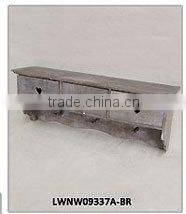 natural desktop wall wooden kitchen shelf with hook