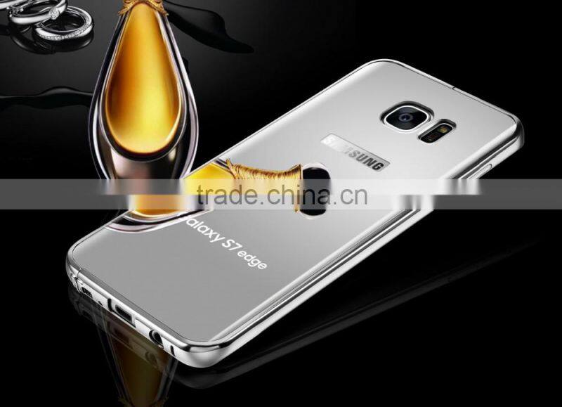 Original KXX with Mirror Case for Samsung S7 edge KXX Luxury Stainless steel frame Acrylic backplane Cover MT-5581