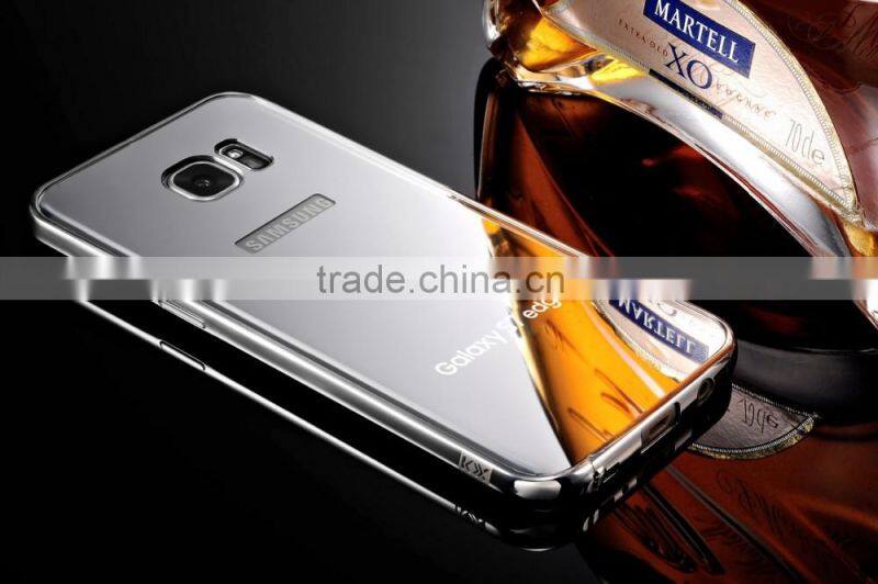 Original KXX with Mirror Case for Samsung S7 edge KXX Luxury Stainless steel frame Acrylic backplane Cover MT-5581