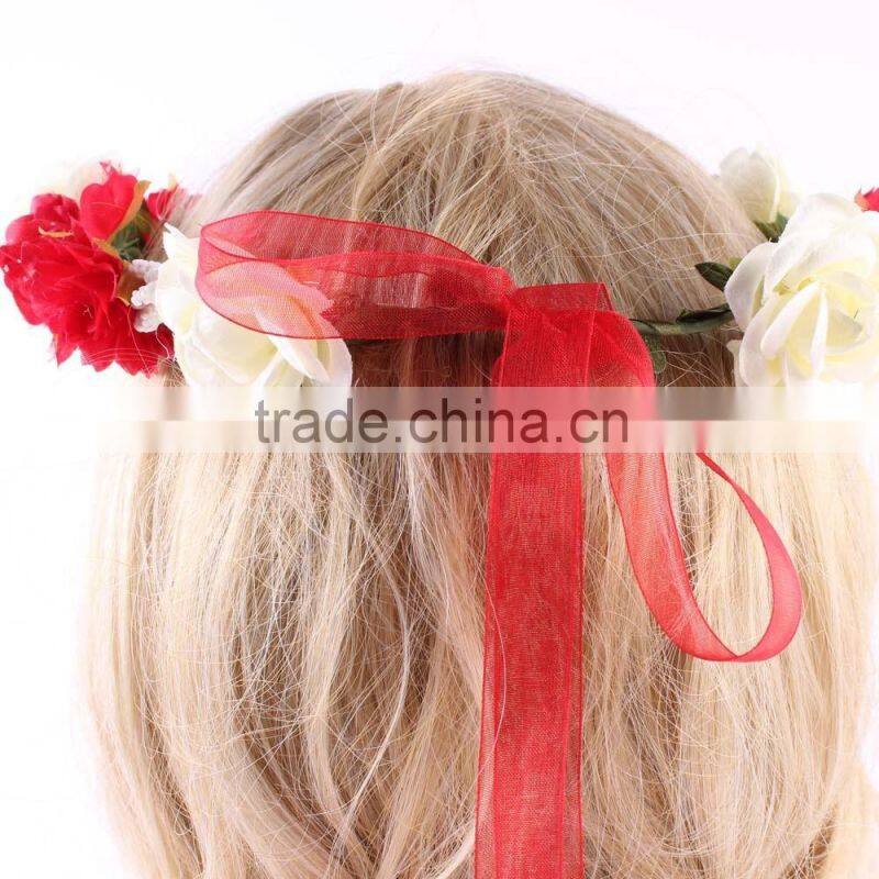 High quality flower Headband Toddler summer crown flower Headband bride flower headband wh-1757