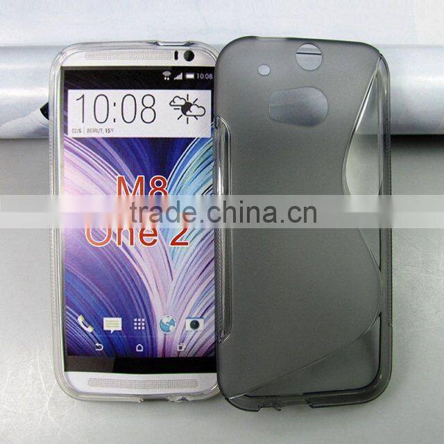 New Clear S-line TPU Silicone Gel Cover Case for HTC One M8