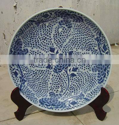 Chinese antique Blue and White Porcelain Dish