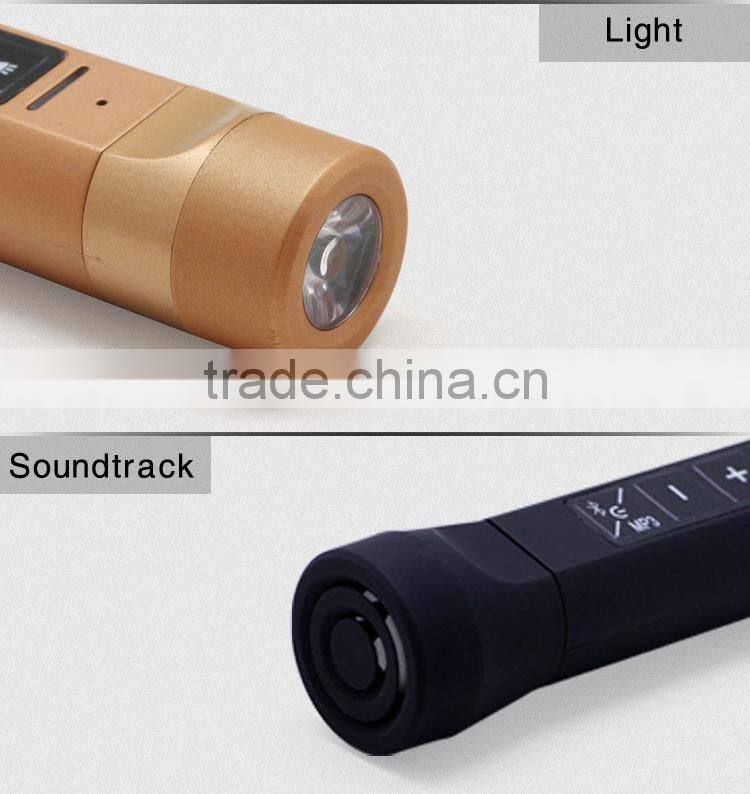 2600mah portable power bank bluetooth speaker with torch
