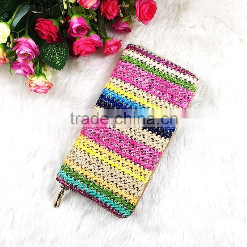 High Quality New Fashion Long Women Multicolor Cotton Frabric Wallet