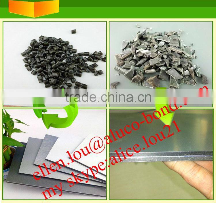 4*0.3mm,4*0.4mm ,4*0.5mm ACP exterior decorative wall panel silver PVDF building decorative facade aluminium composite panel