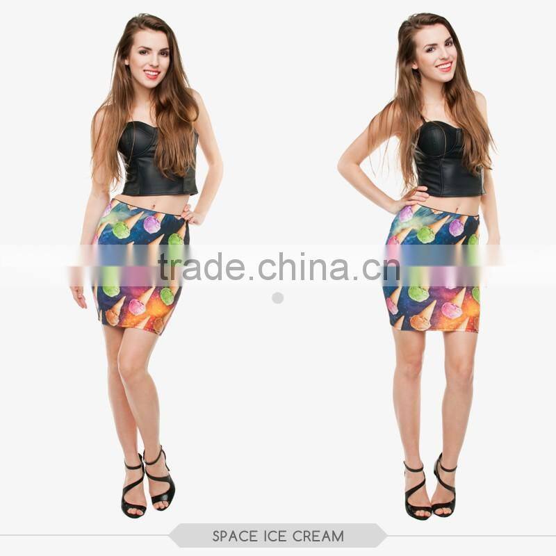 formal skirts cat sweet sexy girls tight slim mini skirt high quality 3d digital full print custom hot sale tube stretchy skirt