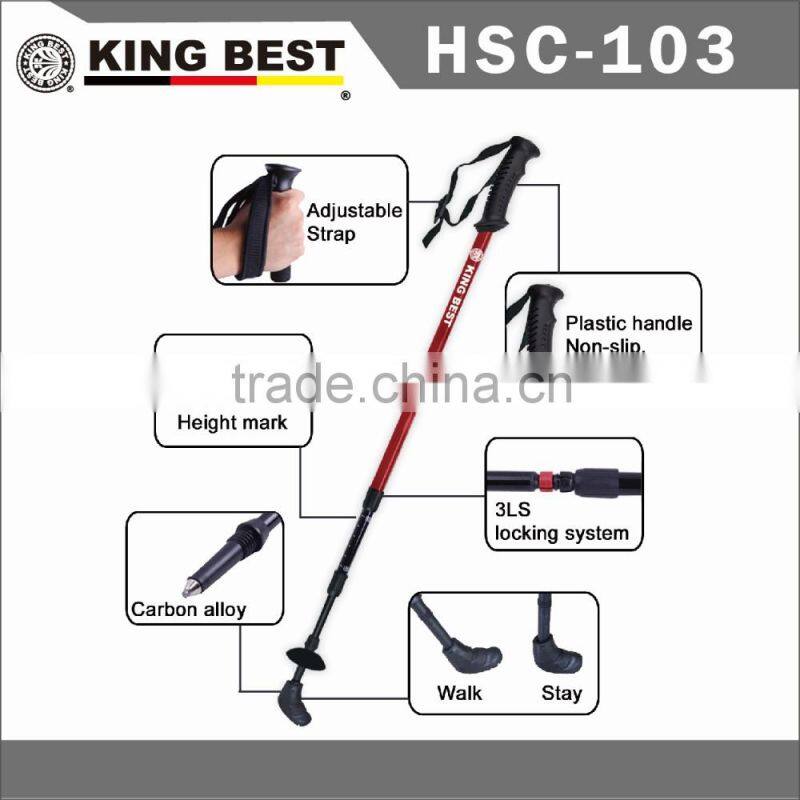 KING BEST outdoor sports walking stick 3-SECTION Nordic walking sticks adjustable nordic walking stick elderly walking stick