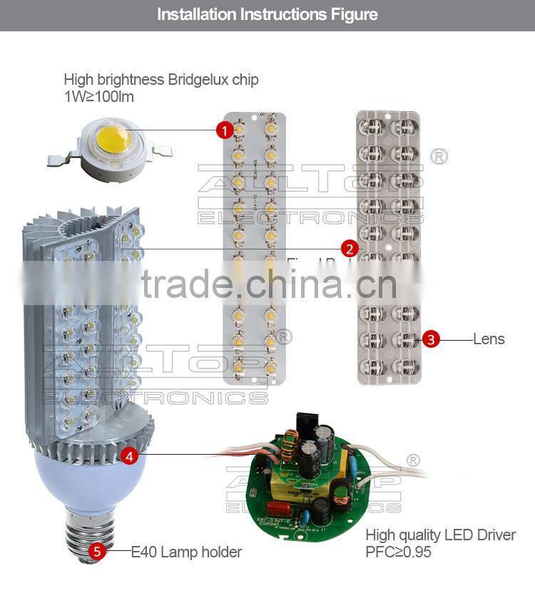 High qulity IP67 waterproof aluminum 36w led street lighting e40