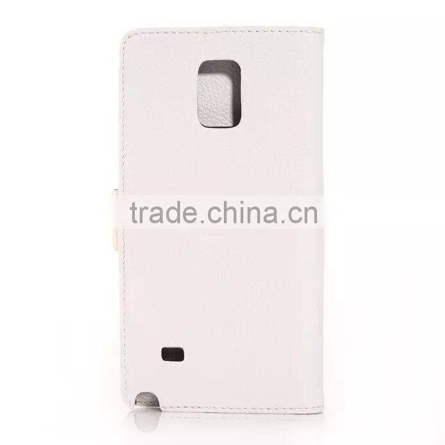 Litchi Pattern cell phone wallet leather case for Samsung Galaxy Note 4 F-SMNOTE4LC002