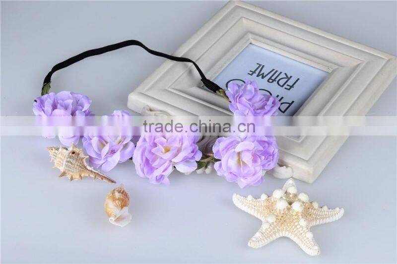 Summer Artificial Flower Headband For Girls,Boho Beach Flower Head Garland