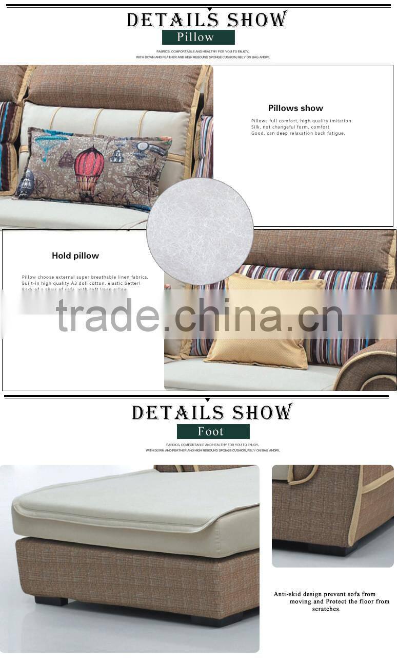 simple design american style living room furniture L shape sofa