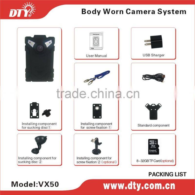 sd card body worn camera dvr system,VX50