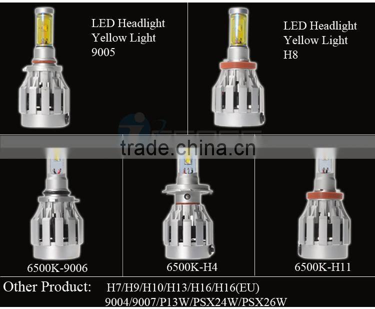 All in one Design LED Yellow Light H8 Drive and Fan built-in Headlight