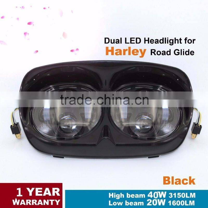 Dual Headlights 80W Led Work Light Headlight Motorcycle Assembly Headlight Led Offroad lights for Harley davidso-n Motorcycles