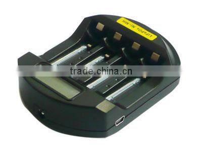 Soshine LiFePO4 14500/10440 NiMH AA/AAA LCD Quick Battery Charger(USB 5V+DC 12V) NI-MH aa aaa battery charger