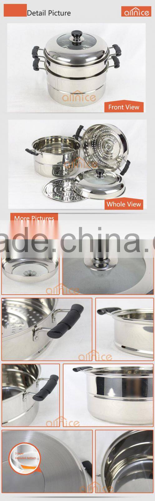 Factory 201material 2/3/4 layers stainless steel steamer pot