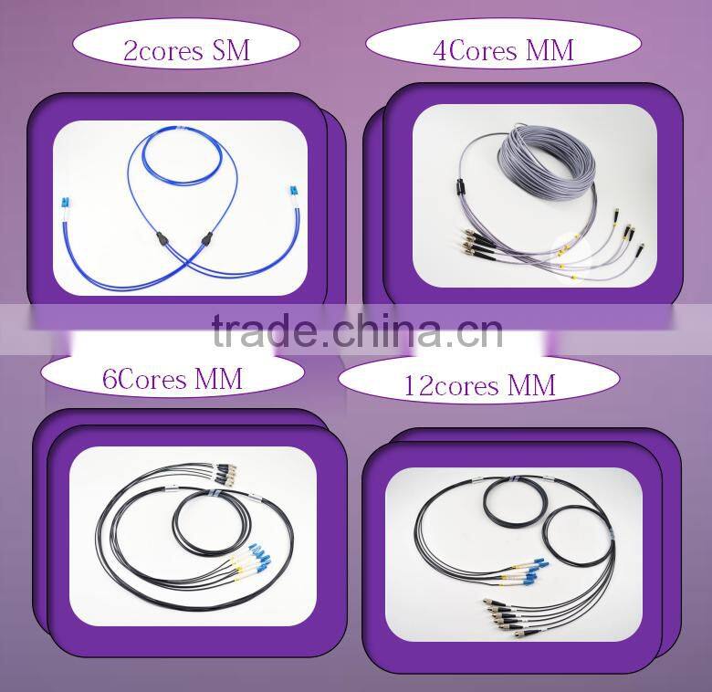 FTTH Duplex LC-LC LSZH 2Cores SM Armored Fiber Optic Patch Cord
