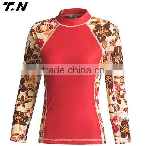 Custom Printed Women Long sleeves Rash Guard Rashguard