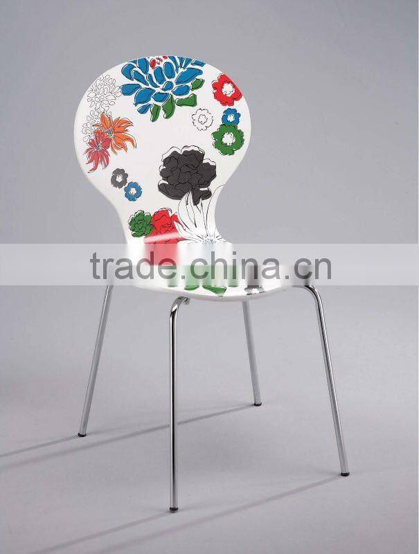 Walnut Veneer Stackable Bentwood Chair